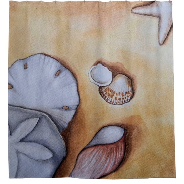 Cortina De Ducha Sandy Seashells (Anverso)