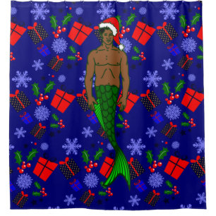 Cortina De Ducha santa africana negra merman feas navidades regalos