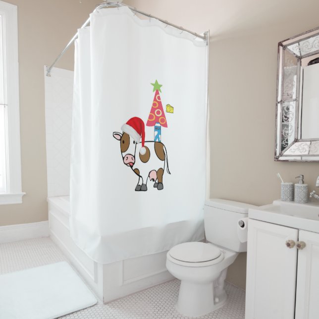 Cortina De Ducha Santa Christmas Shower Curtain Milk Cheese Country (In situ)