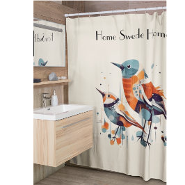 Cortina De Ducha Scandi Aviary Duet, personalizado