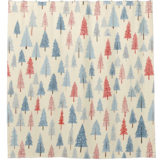 Cortina De Ducha Scandinavian Winter Forest Pattern (3) (Anverso)