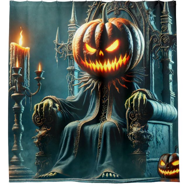 Cortina De Ducha Scary Pumpkin King (Anverso)