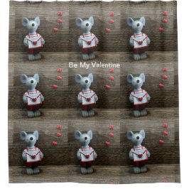 Cortina De Ducha Sé mi Valentine Mouse corazón al país Madera Rústi