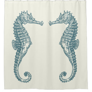 Cortina De Ducha Seahorse retro del vintage