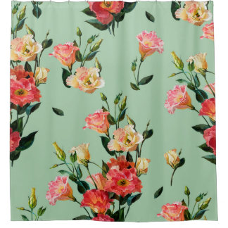 Cortina De Ducha Seamless floral pattern in victorian style. Bouque