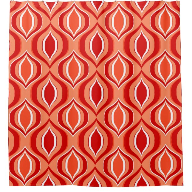 Cortina De Ducha Seamless geometric ethnic pattern. Red, brown orna (Anverso)