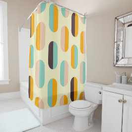 Cortina De Ducha Seamless geometric pattern in retro vibes