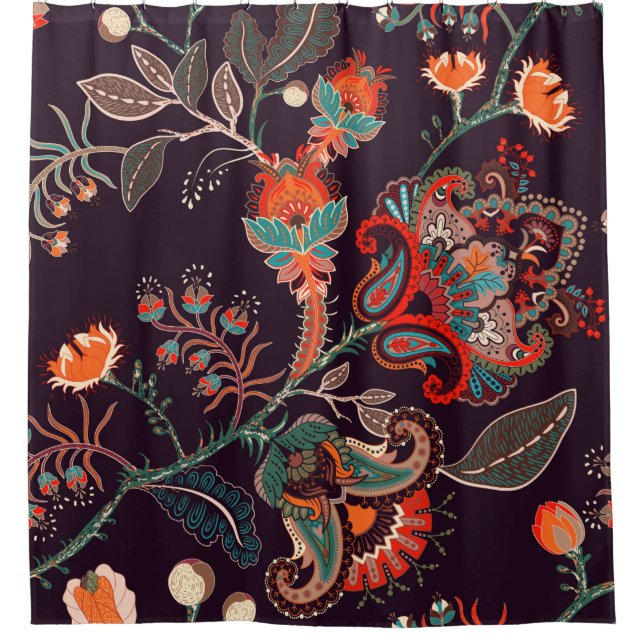 Cortina De Ducha Seamless nature pattern. Background with big decor (Anverso)
