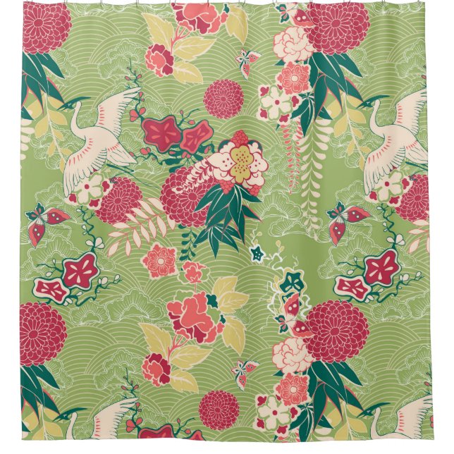 Cortina De Ducha Seda asiática (Anverso)