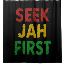 Cortina De Ducha Seek Jah First Rastafarian Reggae Rasta Colors