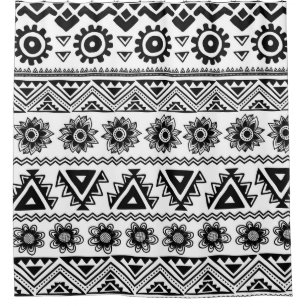 Cortina De Ducha Segundo patrón tribal étnico, sin fisuras.