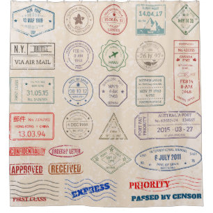 Cortina De Ducha Sellos vintage vintage de franqueo de países