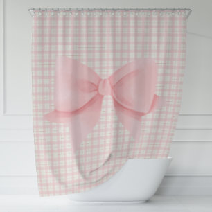 Cortina De Ducha Sencilla granja de pasto rosado