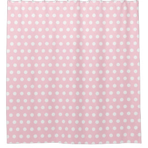 Cortina De Ducha Sencillo retro pequeño puntos blancos sobre rosa p