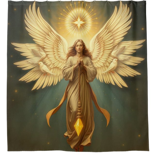 Cortina De Ducha „Seraphim – Flammen des Lichts, Wächter der Seele“ (Anverso)