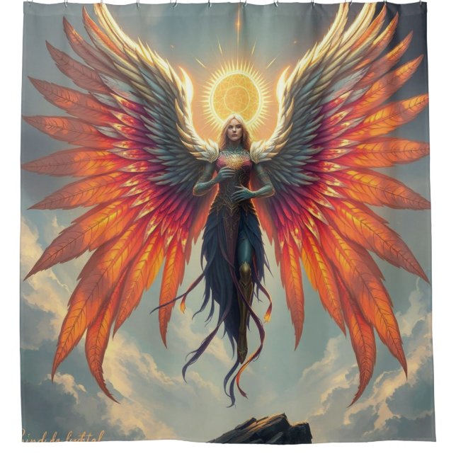 Cortina De Ducha „Seraphim – Flammen des Lichts, Wächter der Seele“ (Anverso)
