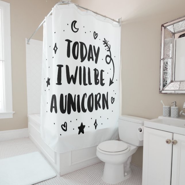 Cortina De Ducha Seré hoy un unicornio (In situ)