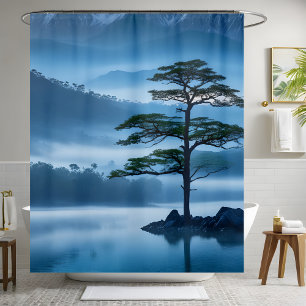 Cortina De Ducha Serene Mounside Guay Ocean Breeze Pine Tree