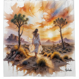 Cortina De Ducha Serenidad del Desierto: Viaje místico a través de 