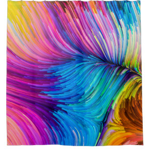 Cortina De Ducha Serie Color In Motion. Diseño abstracto hecho de F