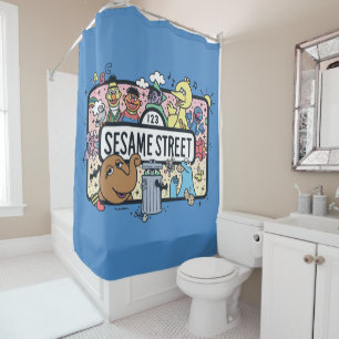 Cortina De Ducha Sésamo Rótulo Sesame Pals Doodle