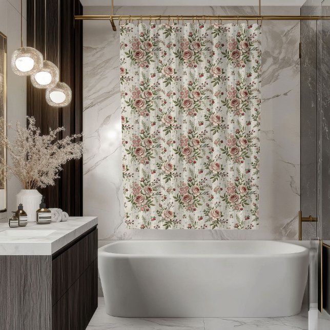 Cortina De Ducha Shabby Chic Shower Curtain Soft Pastel Flowers (Shabby Chic Shower Curtain Soft Pastel Flowers)