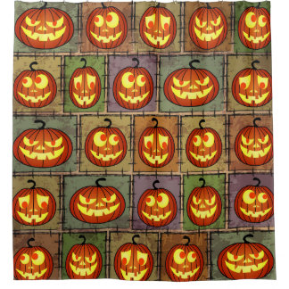 Cortina De Ducha Shabby Halloween, fondo vintage.