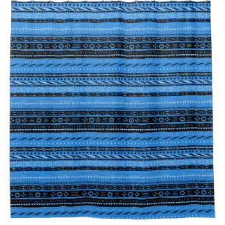Cortina De Ducha Shango Blue Tribal Design