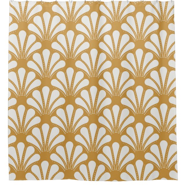 Cortina De Ducha Shell de mar geométrico Art Deco (Anverso)
