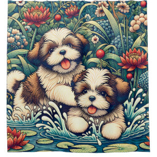 Cortina De Ducha "Shih Tzu Splash"