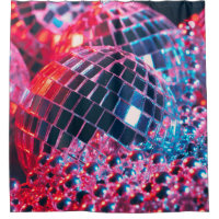 Shiny disco party background with mirror balls ref