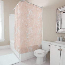 Cortina De Ducha Shower Curtain - Rose Gold Marble Pattern