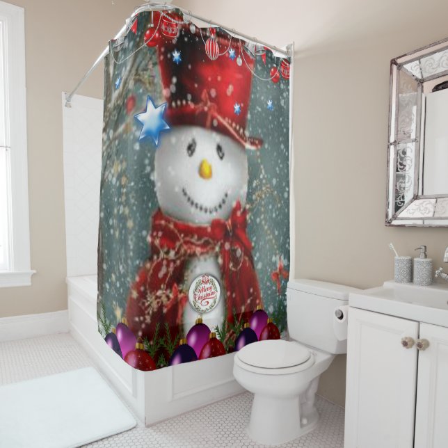 Cortina De Ducha Shower Curtain Snowman (In situ)