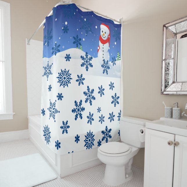 Cortina De Ducha Shower Curtain Snowman (In situ)
