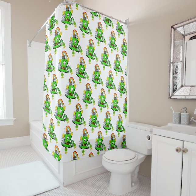 Cortina De Ducha Shower Curtain St. Patrick's Day Rabbit (In situ)