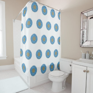 Cortina De Ducha Shower Curtain with hand- drawn mandala design