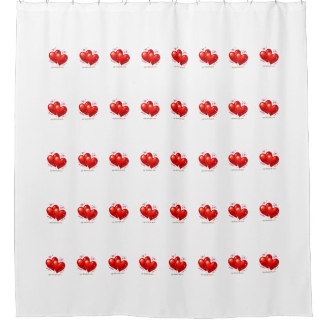 Cortina De Ducha Shower Curtain with hearts. (Anverso)