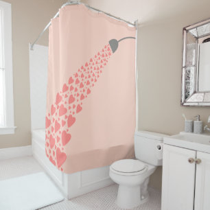 Cortina De Ducha Showling You With Love - Rubor Pink Hearts Shower