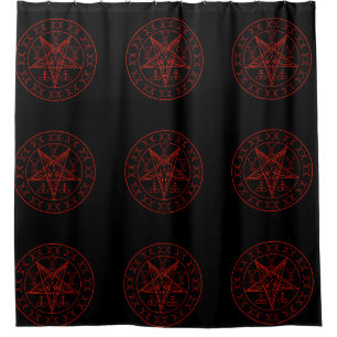 Cortina De Ducha Sigil de la luna triple de Baphomet y sigil del