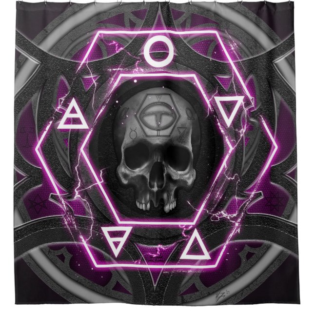 Cortina De Ducha Siglos de cráneo y sellos (Anverso)