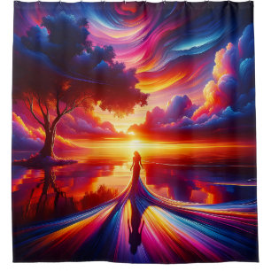 Cortina De Ducha "Silouhette Surreal Sunset"