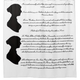 Cortina De Ducha Silueta de Jane Austen y primeras líneas de sus no