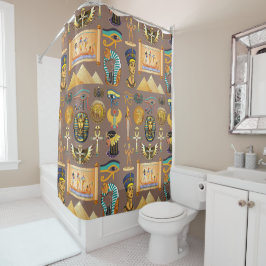 Cortina De Ducha Símbolo egipcio de patrón jeroglífico