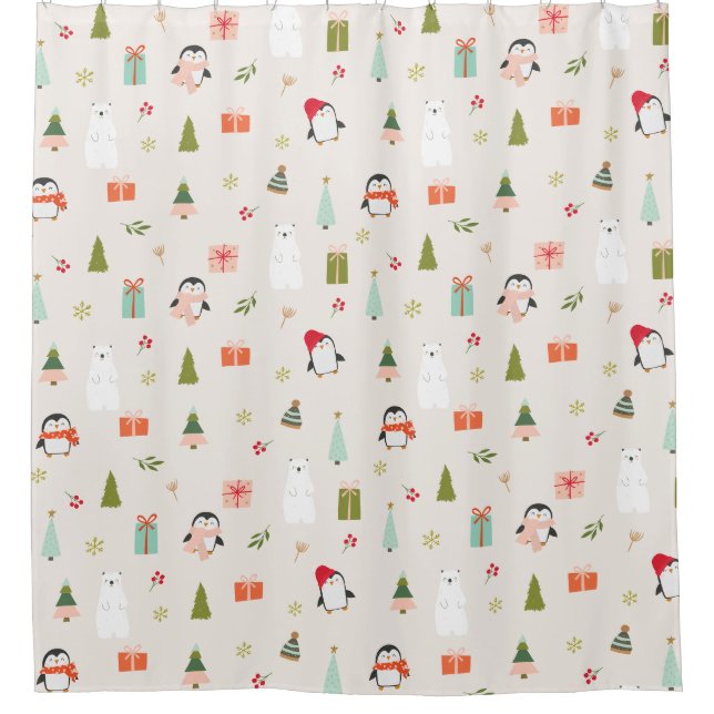 Cortina De Ducha Símbolos de Navidades modernos (Anverso)