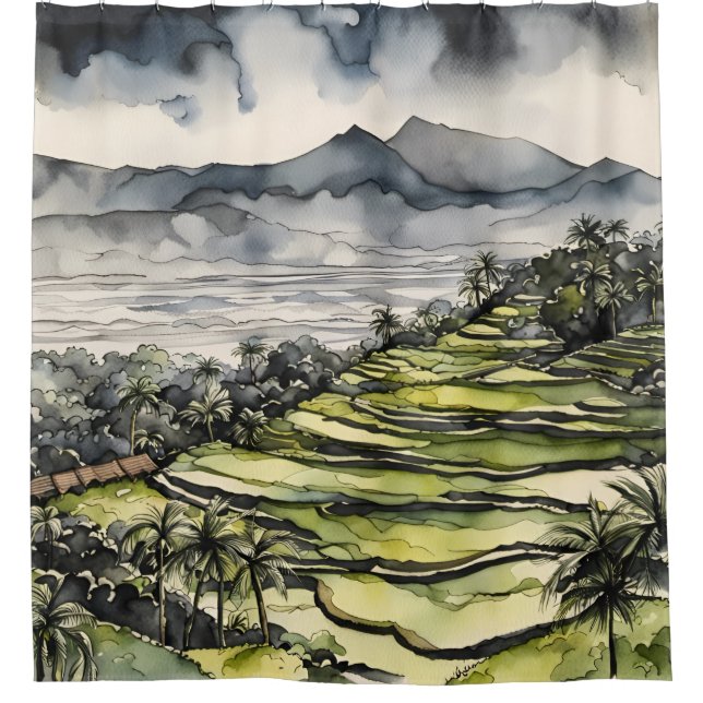 Cortina De Ducha Sinfonía de Paddy en Bali (Anverso)