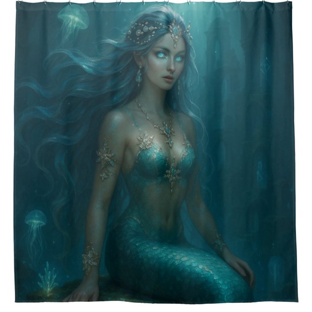 Cortina De Ducha Sirena Mística (Anverso)