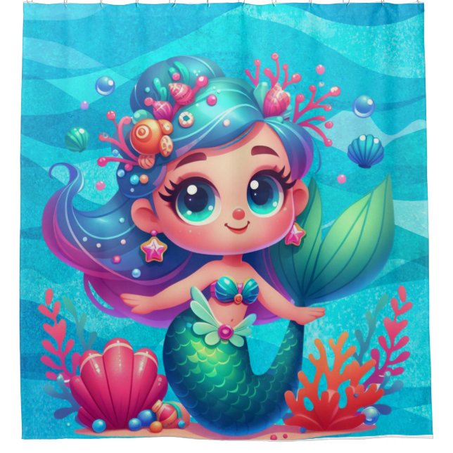 Cortina De Ducha Sirena submarina (Anverso)