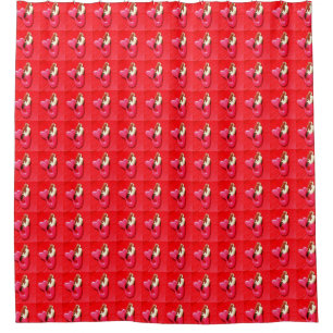 Cortina De Ducha sirenas corazón-atadas rojo