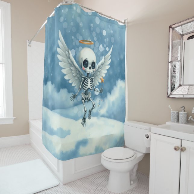 Cortina De Ducha Skeleton Angel – The Sweet Side of the Afterlife.  (In situ)