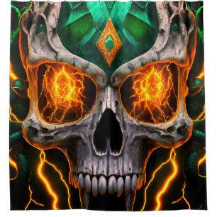 Cortina De Ducha Skull Art